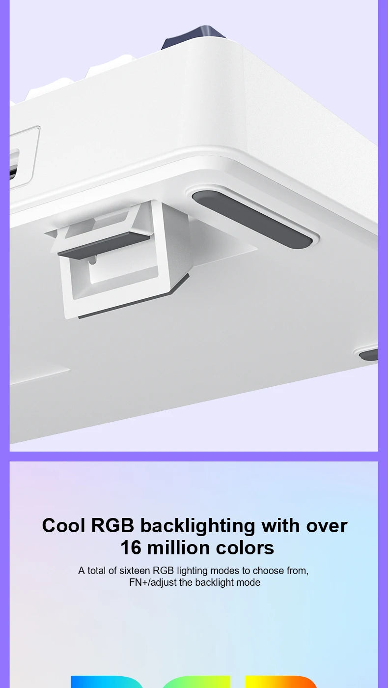 Teclado mecánico para juegos 75% Hot Swap RGB TFT inalámbrico