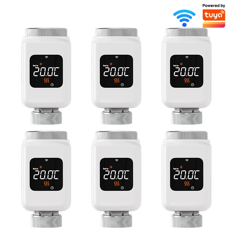 Smart WiFi Thermostatic Radiator Valve – App Control and Voice Assist, Alexa and Google Home 4-Pack Fall 2025