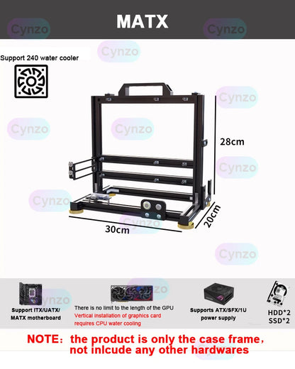 Boîtier PC ATX à cadre ouvert Rack modulaire refroidissement par eau et air