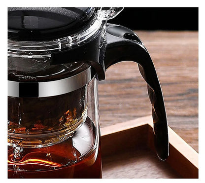 Heat Resistant Glass Teapot With One Click Filter Tea Maker