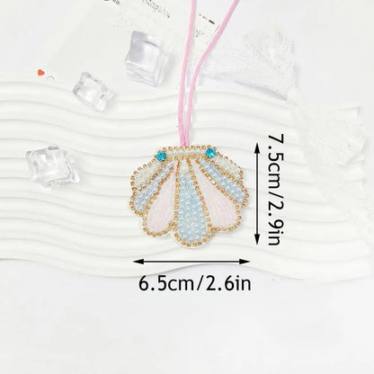 Kokospalme paljettmerke nøkkelring veskeanheng håndlaget