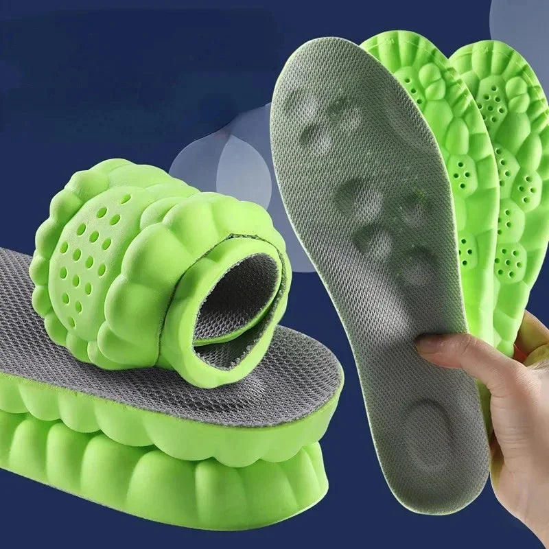 4D Massage Insoles Shock Absorbent Breathable Comfort Plantar Fascia Insole