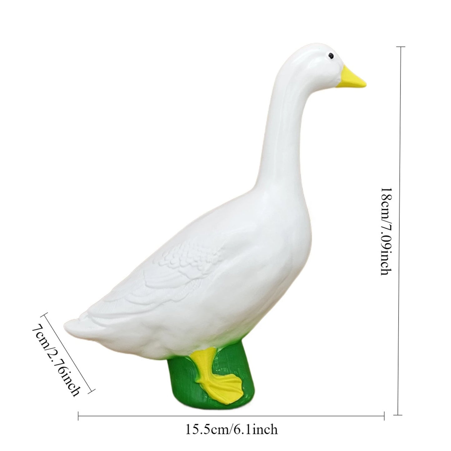 Statua di oca da giardino 18 cm decorazione bianca da esterno paesaggio figura animale regalo primavera 2026