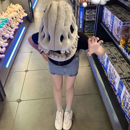 Costume de dinosaure Tête en peluche squelette Halloween 2025