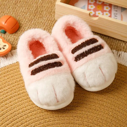 Pantofole calde e accoglienti unisex - design con zampa di gatto in peluche, pelliccia sintetica, uso interno per l'inverno