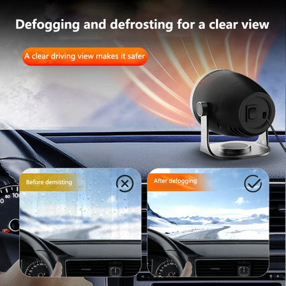 Autoheizung 3-in-1 12V/24V Windschutzscheiben-Enteiser Ventilator – Kompaktes Fahrzeug Armaturenbrett Klima Zubehör, Winter 2025 Sichereres Fahren
