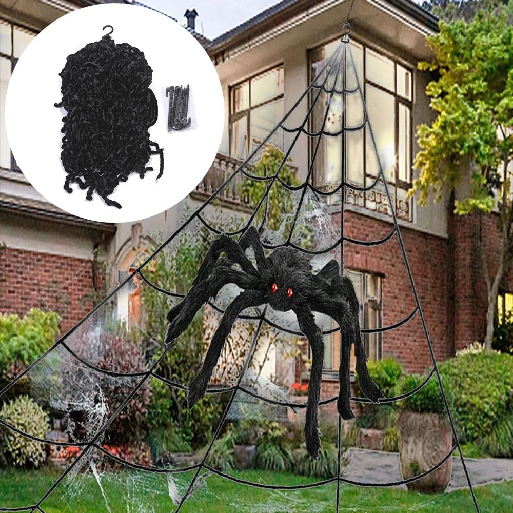 Halloween Spider Web Triangle Lawn Decor 2025 Haunted Prop