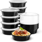 24OZ Round Disposable Meal Prep Containers - Microwave & Freezer Safe Bento Lunch Boxes