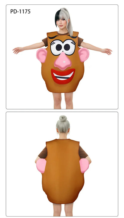 Bijpassende cosplaykostuumset voor koppels als Mr. en Mrs. Potato Head, Halloween-, carnaval- en feestoutfit 2026