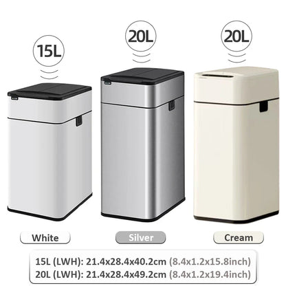 Trash Can 20L Stainless Steel Sensor Kitchen Bin Hands Free