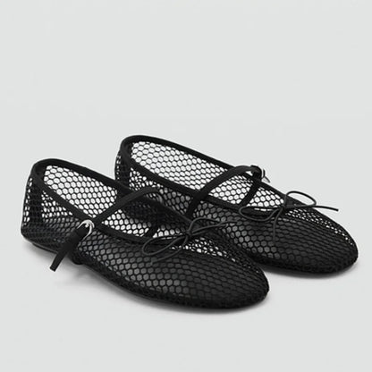 Breathable Women’s Ballet Flats - Mary Jane, Mesh, Summer