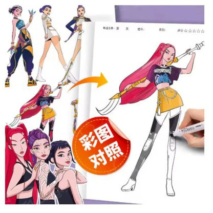 Kpop Ausmalbuch im Anime-Stil für Kinder Zurück zur Schule 2026 Kreatives Beschäftigungsgeschenk Trend