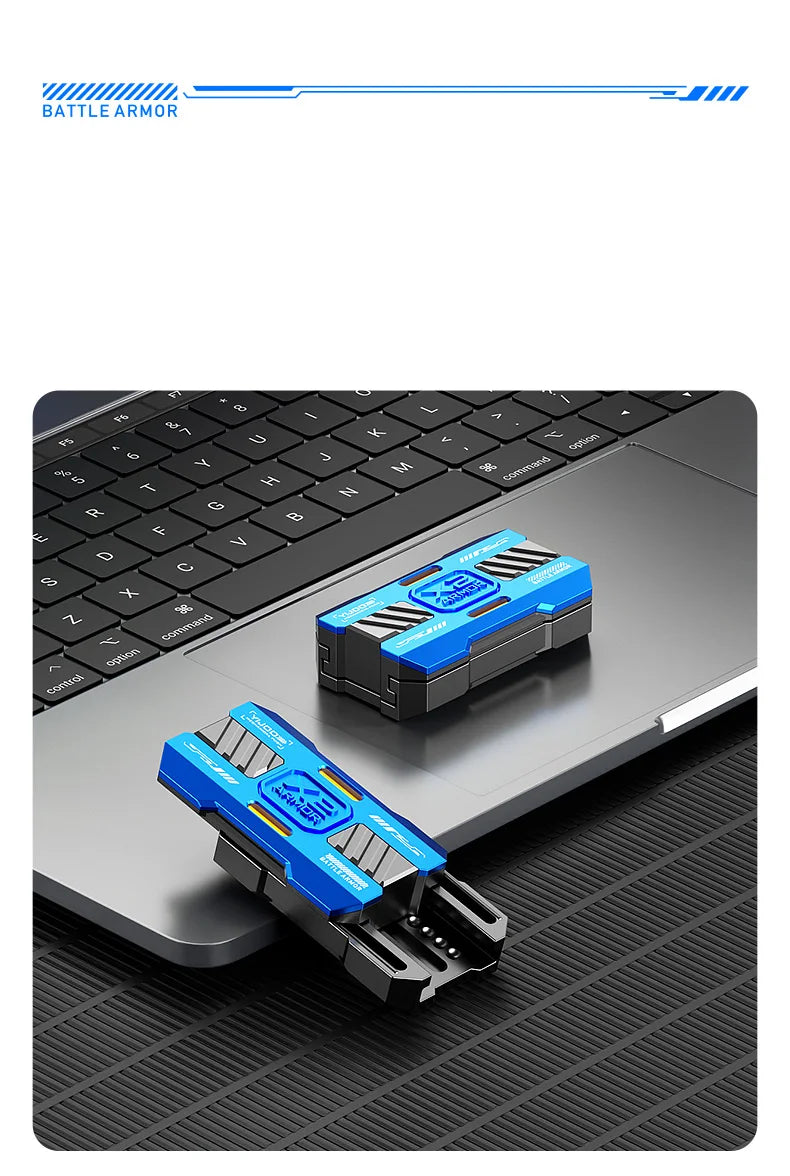 Leuchtendes Schieberegler Metall Fidget Spielzeug EDC Stressabbau