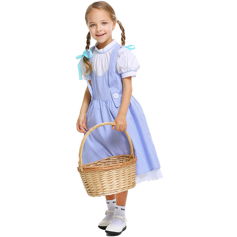 Dorothy blå gingham kjole kostyme Halloween 2025 cosplay