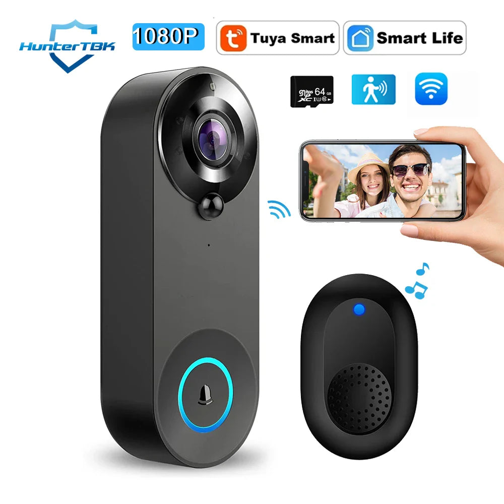 1080P Video Doorbell Camera Wireless Tuya Smart Home Doorbell 2025 Night Vision Motion Detect Two Way Audio