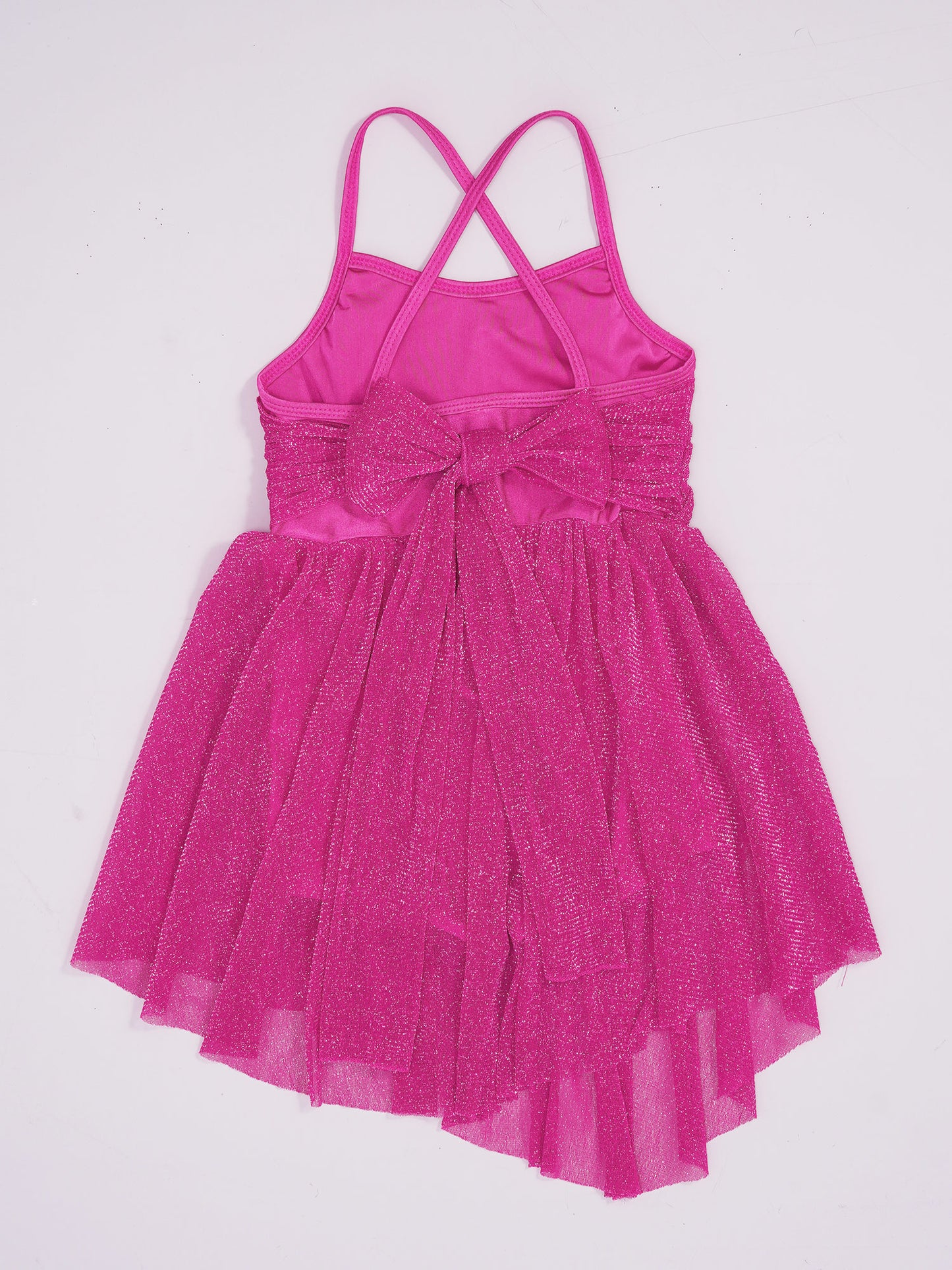 Lightweight Girls' Dance Dress - Flowy, Glittery Mesh, Ballet & Gymnastics Costume