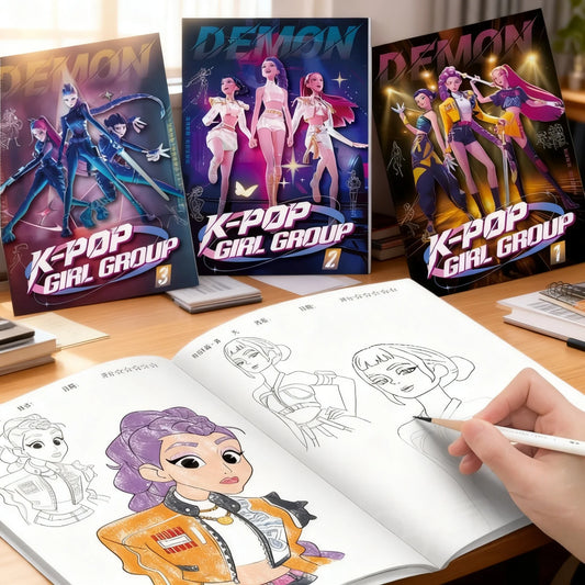 Coloring Book Kpop Demon Hunters Anime Sketches Rumi Mira Zoey Cute Line Drawings Back to School 2025 Gift