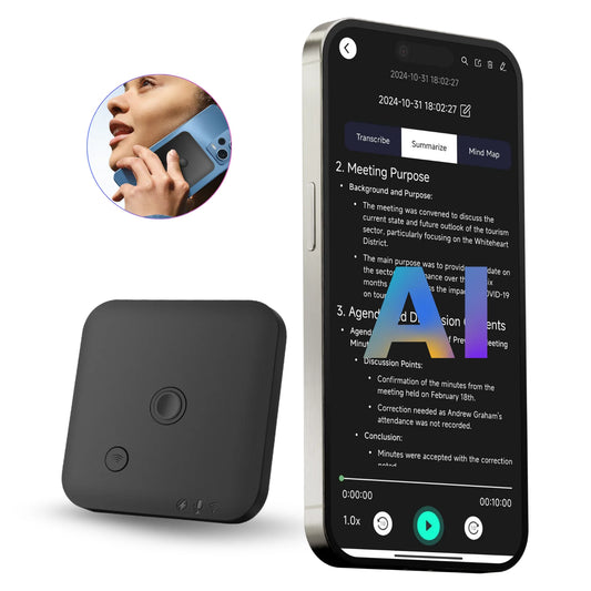 AI Voice Recorder 64GB With Transcription And Translation