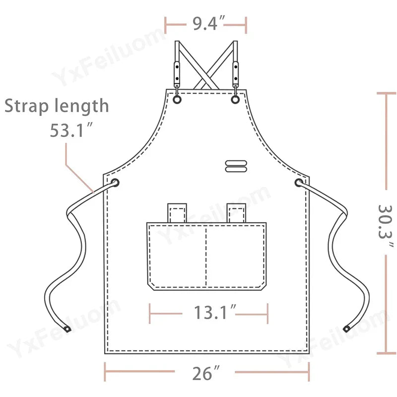 Custom Apron Waterproof Canvas Bib Apron With Adjustable Leather Look Straps Hospitality Fall 2025 Personalized Logo