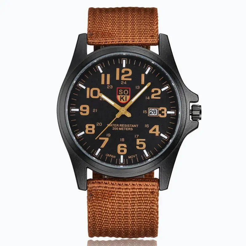 Horloge Nylon Band Kwarts Militair Stijl Duurzaam