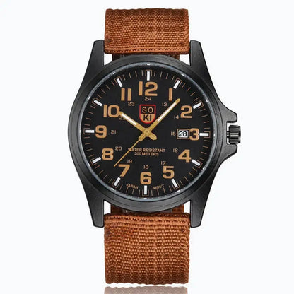 Horloge Nylon Band Kwarts Militair Stijl Duurzaam