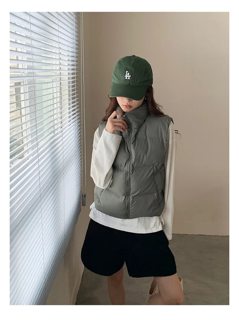 Lightweight Women's Down Vest - Cropped Boxy, Duck Fill