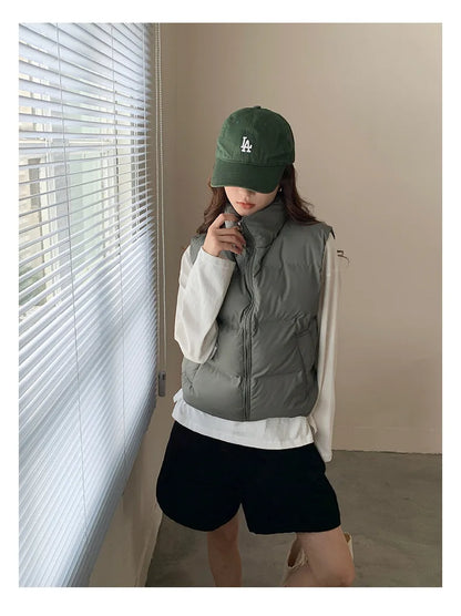 Lightweight Women's Down Vest - Cropped Boxy, Duck Fill