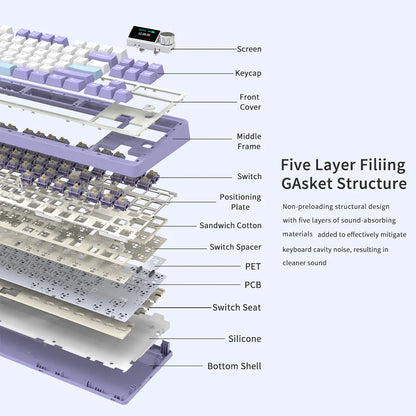 Teclado mecánico 87 teclas modo tri RGB intercambiable en caliente