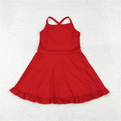 Soft girls' knit dress – knee-length, cotton-elastane, casual wear for active play