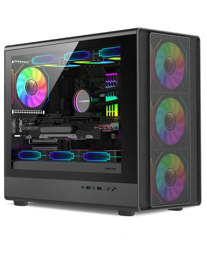 Mini ITX PC kabinet hærdet glas 360mm vandkøling