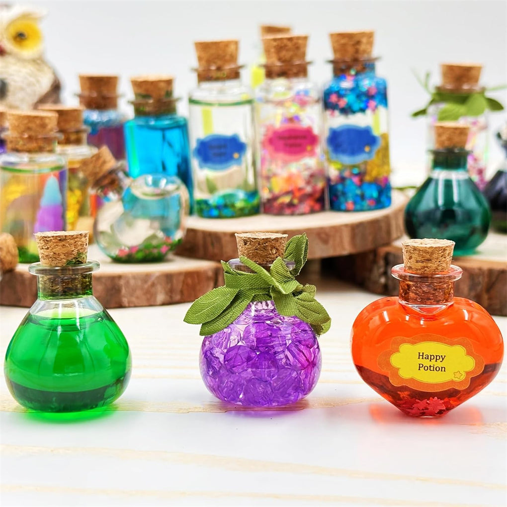 Enchanting DIY Magic Potions Kit for Kids - 24 Bottles, Spell Book & Magical Accessories for Halloween and Christmas Fun