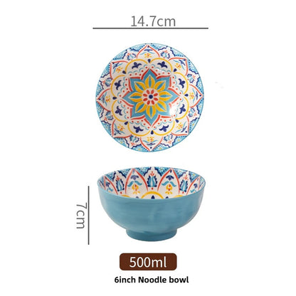 Boheme keramisk riskål retro nudelskål køkkengave