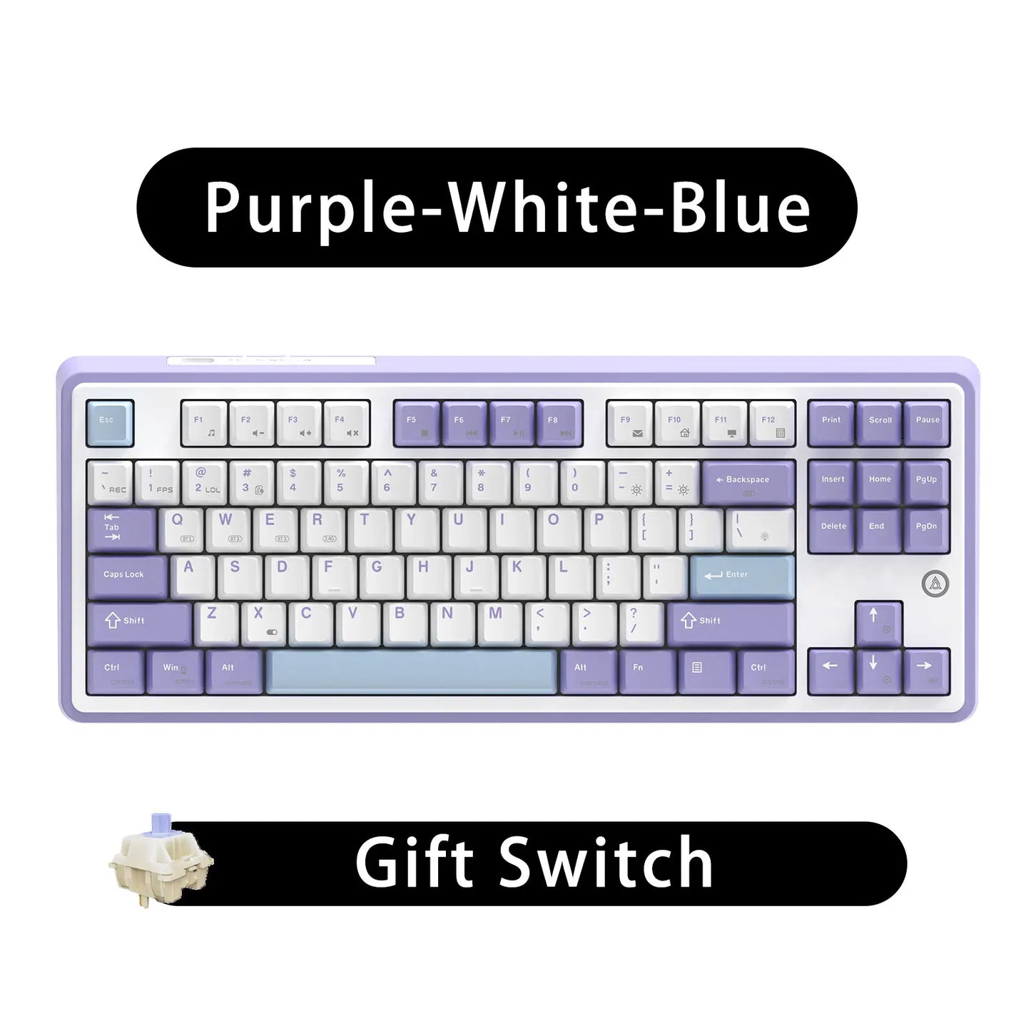 Teclado mecánico 87 teclas modo tri RGB intercambiable en caliente