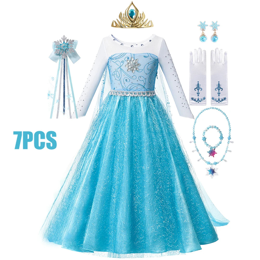 Anna Frozen-prinsessenjurk voor kinderen en meisjes, verjaardagsfeest-, carnavals- en Halloween-kostuum, vestidos 2026