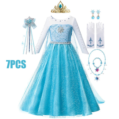 Anna Frozen-prinsessenjurk voor kinderen en meisjes, verjaardagsfeest-, carnavals- en Halloween-kostuum, vestidos 2026