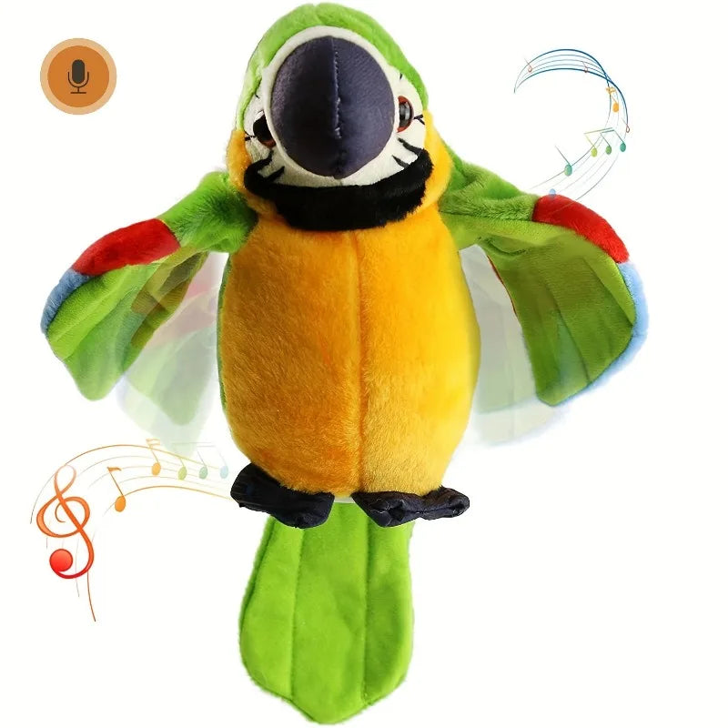 Talking Macaw Parrot Plush Toy - Animated Record & Speak Bird for Kids