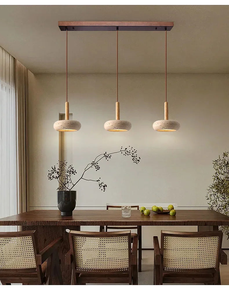 Japandi LED Pendant Lamp Yellow Stone Wabi Sabi Ambient Design
