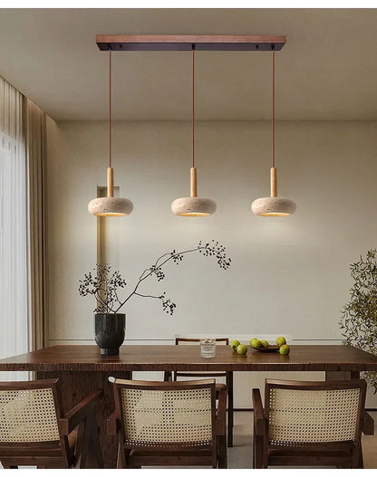 Japandi LED Pendant Lamp Yellow Stone Wabi Sabi Ambient Design