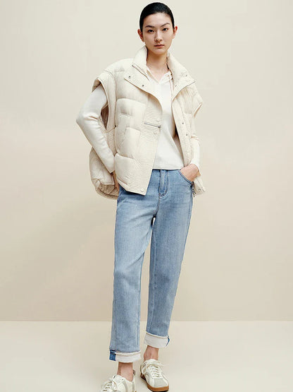 Insulating Women’s Down Vest - Cropped, Duck, Winter