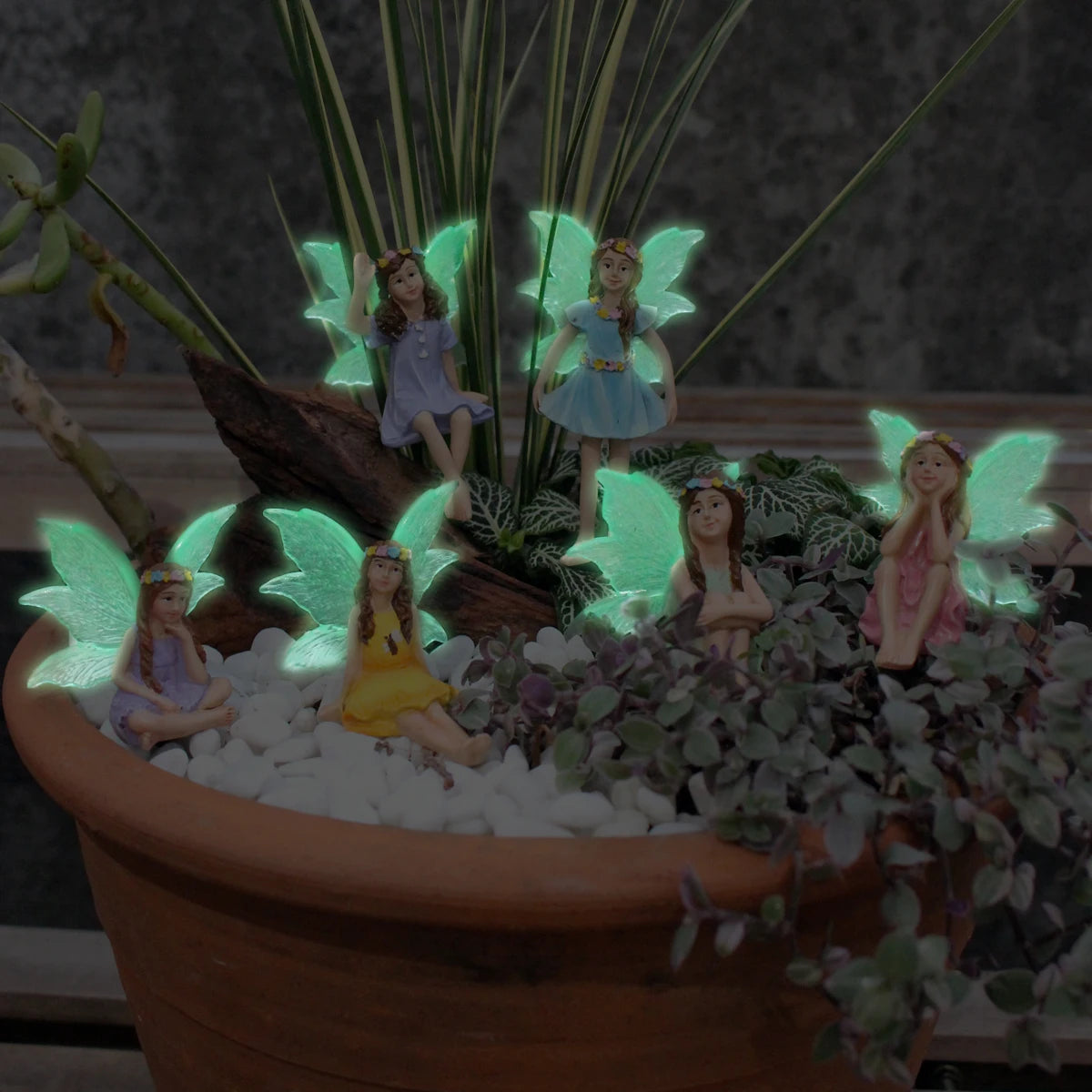 Set di 6 Figurine da Giardino Fatato Vaso Bonsai Micro Paesaggio Decorazione Scena Fiabesca Regalo Estate 2026