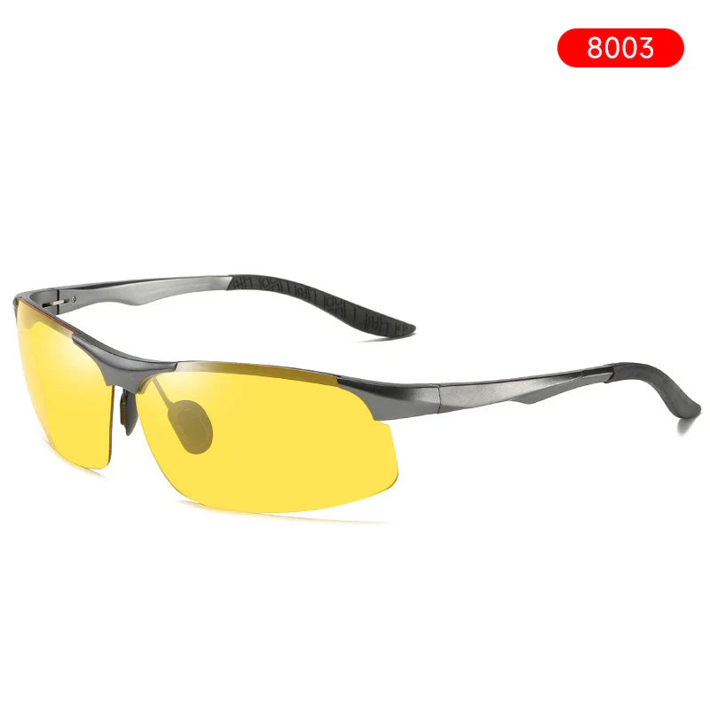 Night Vision Glasses Aluminum Alloy Frame Polarized Sunglasses Day Night Driving UV400 Yellow Lenses Fall 2025 Gift
