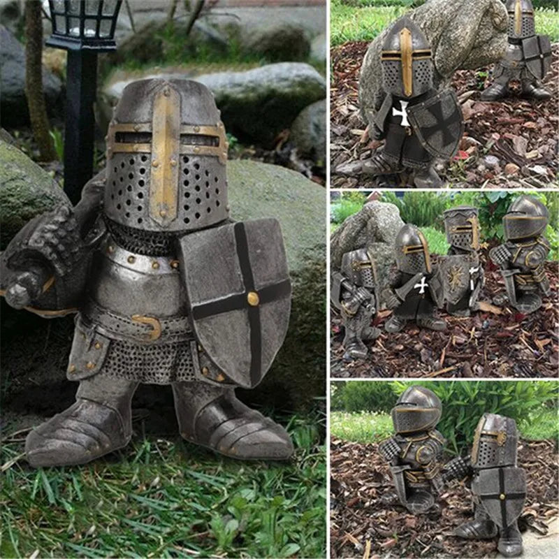Set statue cavaliere da giardino decorazione medievale collezione gnomi autunno 2026 tendenza