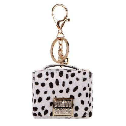 1+1 Free Birkin Inspired Mini Hand Bag - Leopard Print Bag Charm Keychain