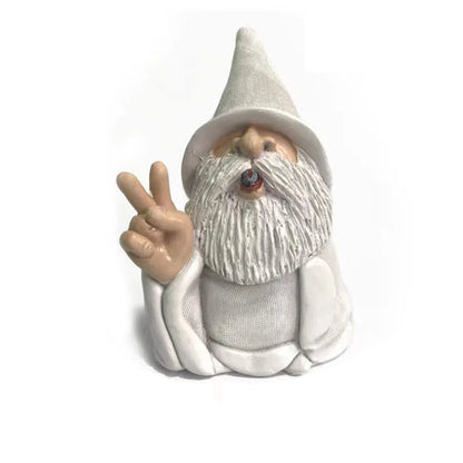 Statua gnomo da giardino in resina figura provocatoria con dito medio decorazione esterna virale TikTok regalo autunno 2026