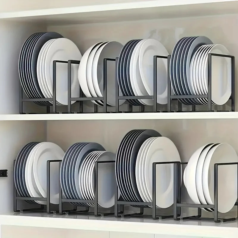 Plate Rack Countertop Dish Organizer Metal Layered Drain