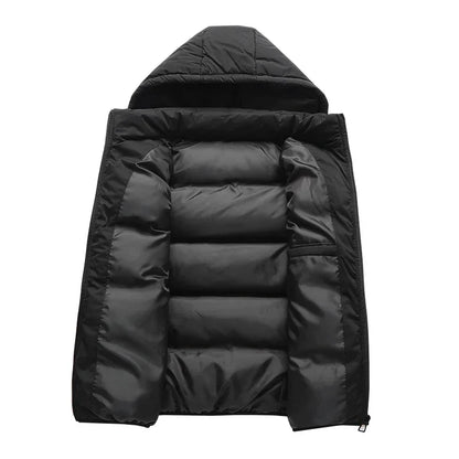 Insulating Men’s Puffer Vest - Hooded, Cotton, For Winter