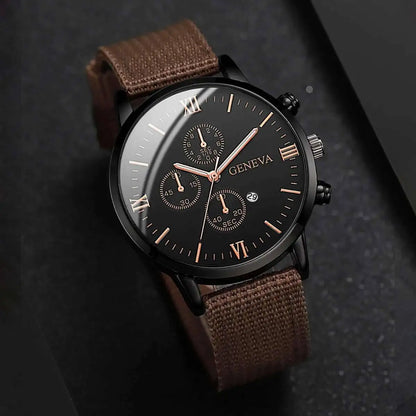 Quartz Watch And Bracelet Set Nylon Band Casual Gift