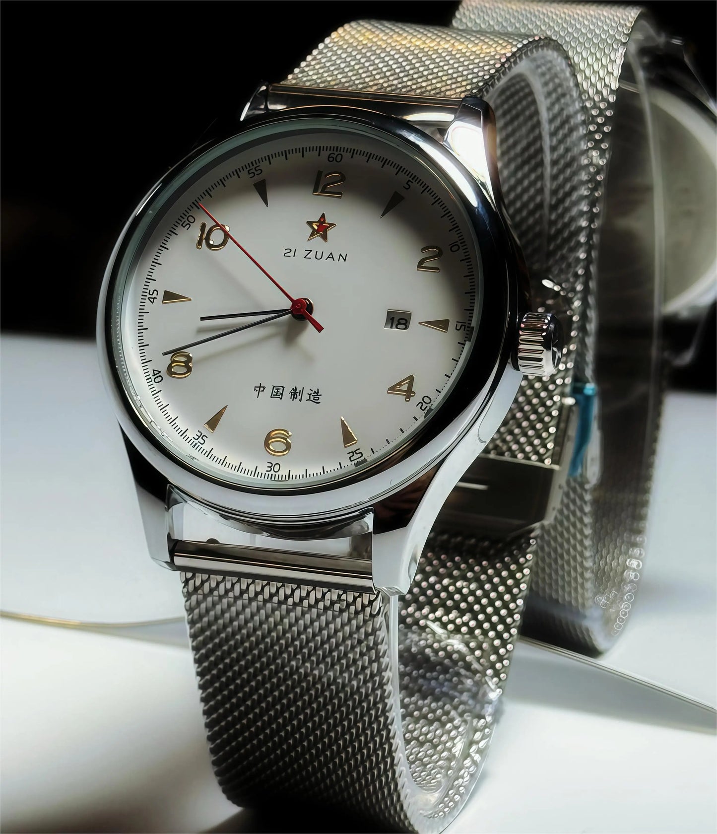 Pilot Watch 41mm Mesh Strap Stainless Steel Classic