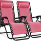 Adjustable Steel Mesh Zero Gravity Lounge Chairs with Cup Holders & Pillows - Portable Recliners for Outdoor Relaxation and Comfort