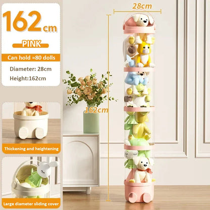 Tubo porta giocattoli trasparente organizzatore di bambole stanza dei bambini salvaspazio verticale visibilità regalo ritorno a scuola 2025